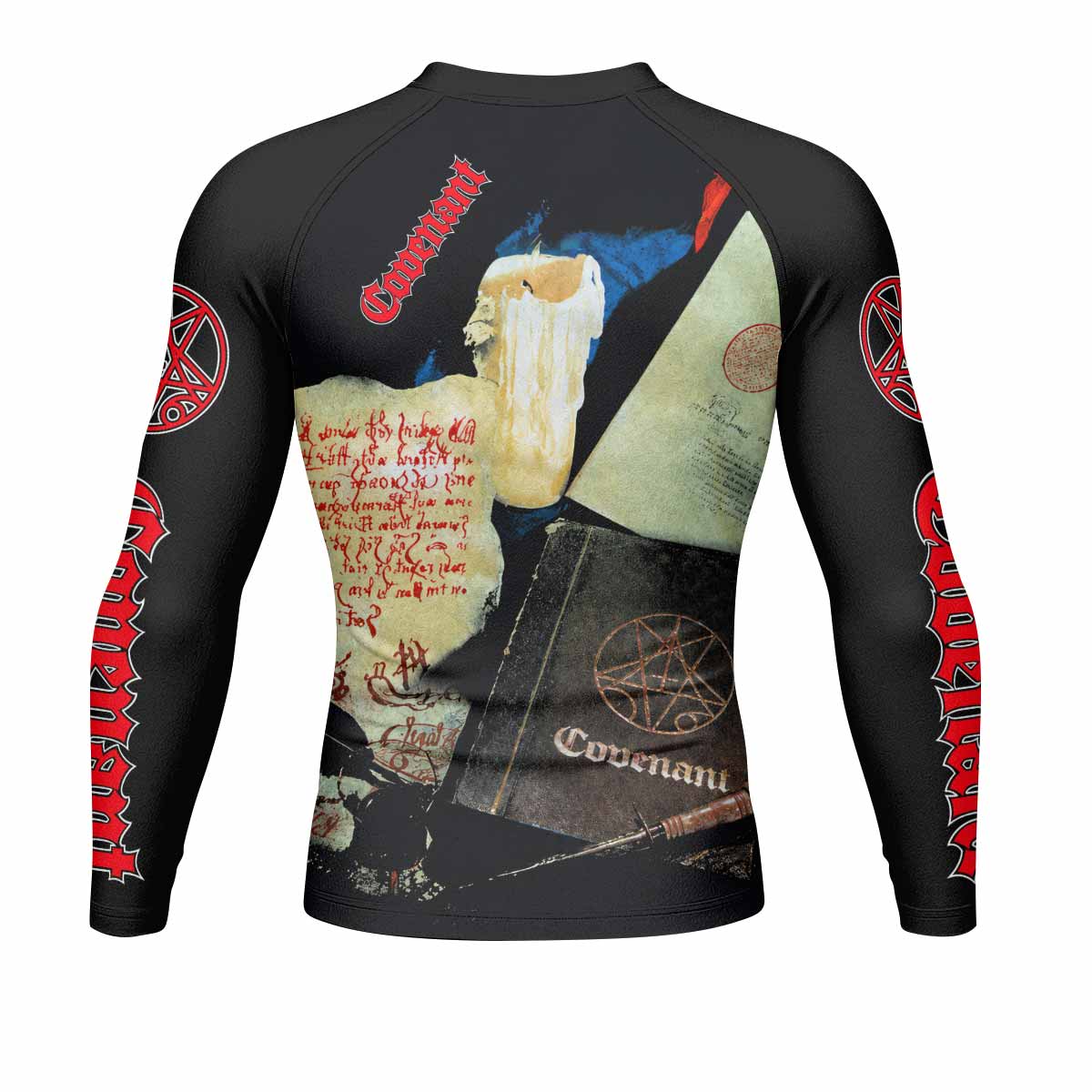 Morbid Angel Covenant Men's Rash Guard Long Sleeve - back view mockup