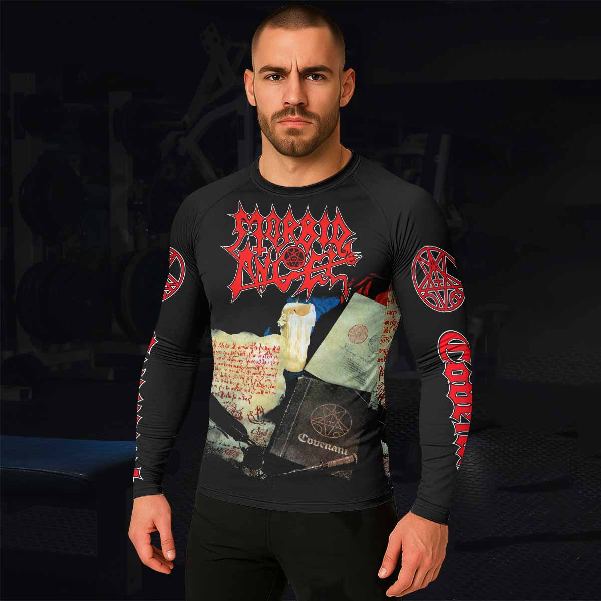 Morbid Angel Covenant Men's Rash Guard Long Sleeve - lifestyle view