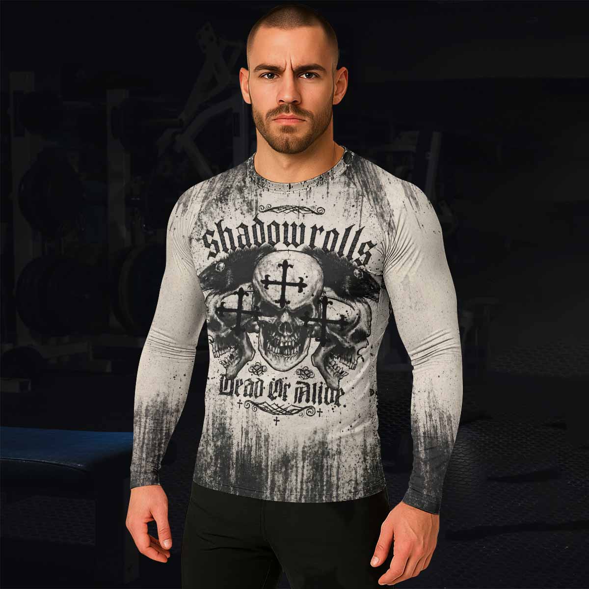 Shadowrolls Dead Or Alive Men's Rash Guard Long Sleeve - lifestyle view