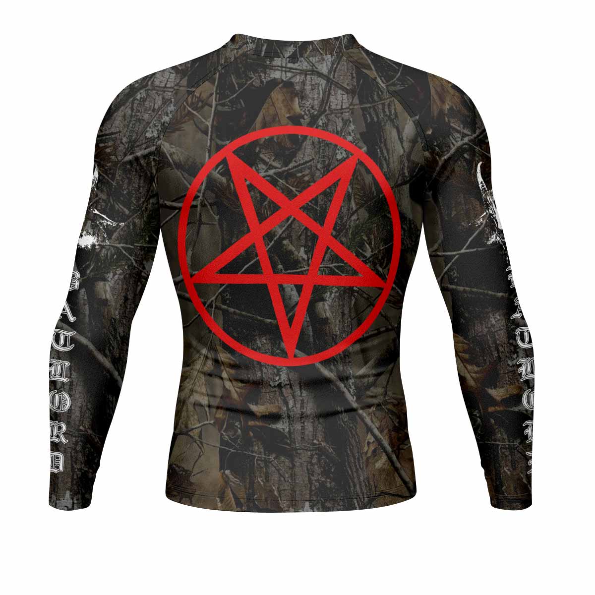 Bathory Sigil of Baphomet Men's Rash Guard Long Sleeve - back view mockup