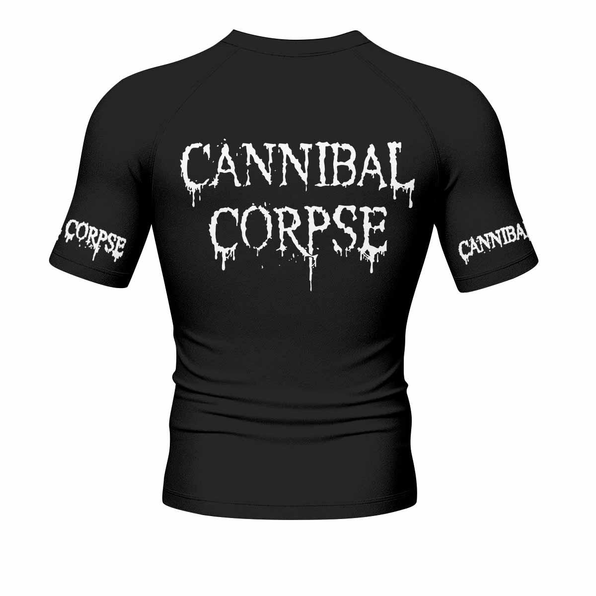 Cannibal Corpse Men's Rash Guard Short Sleeve - back view mockup