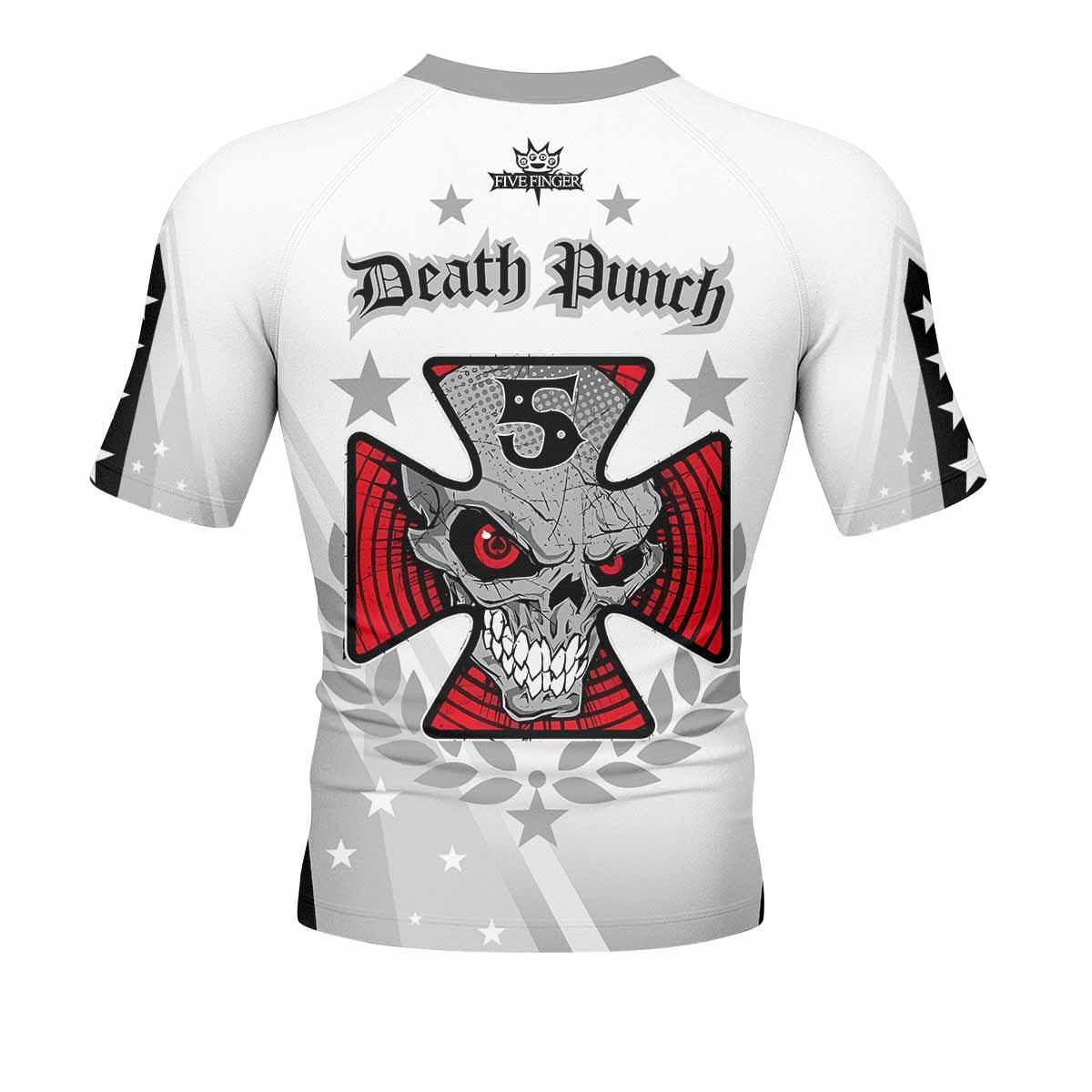 Death Punch Men's Rash Guard Short Sleeve - back view mockup