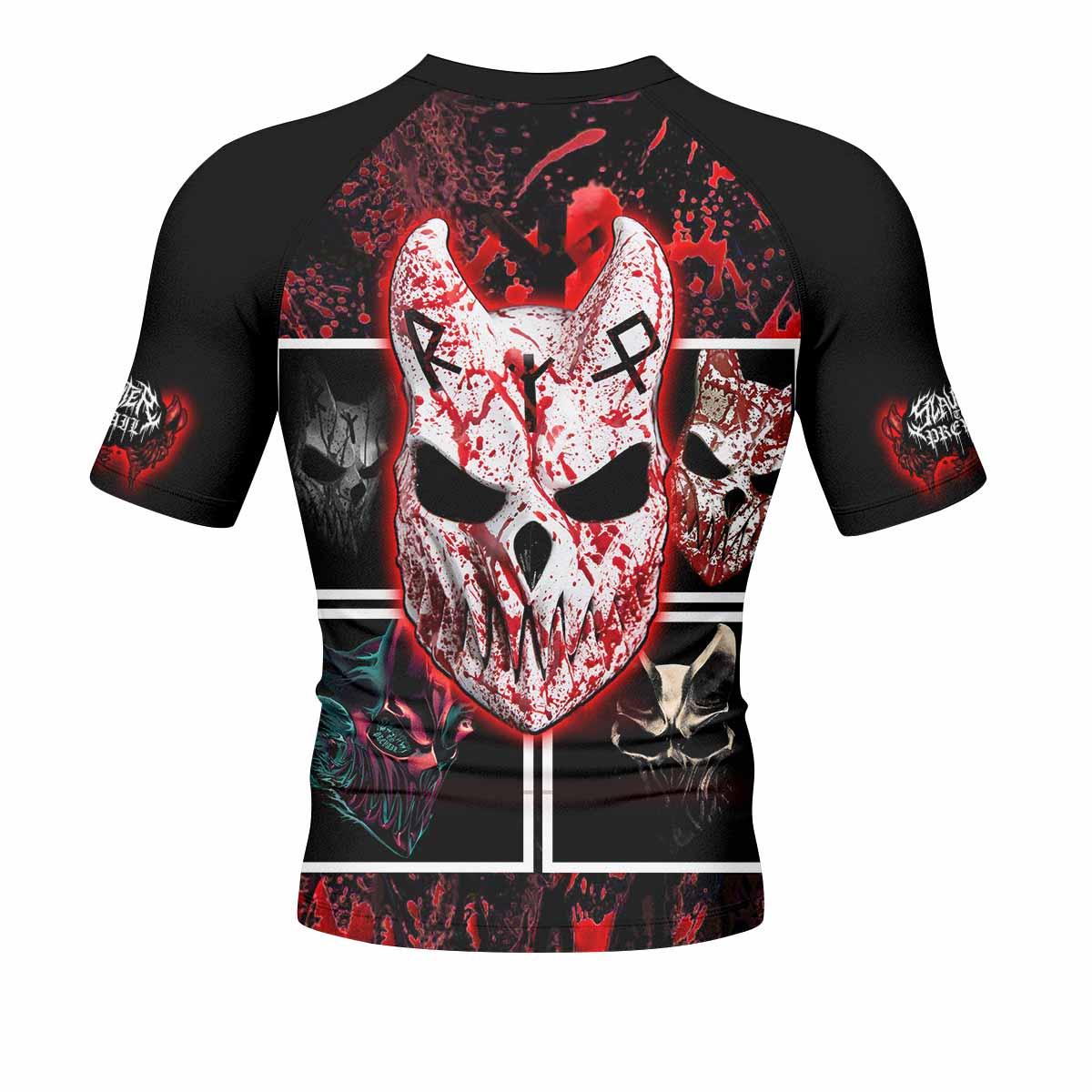 Slaughter to Prevail Men's Rash Guard Short Sleeve - back view mockup