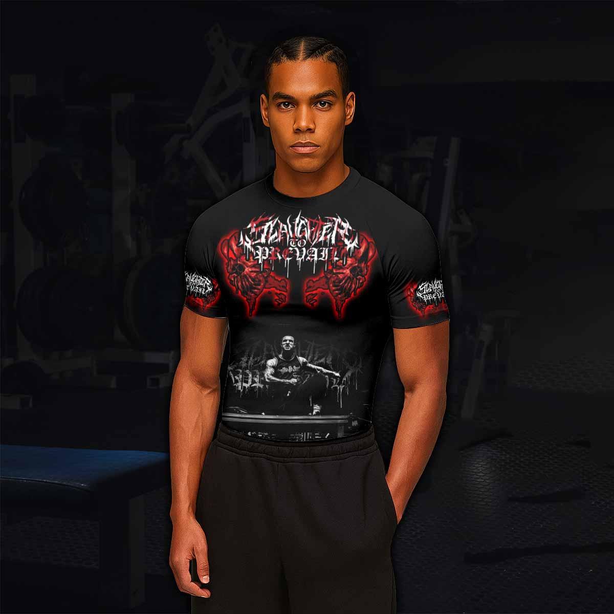 Slaughter to Prevail Men's Rash Guard Short Sleeve - lifestyle view