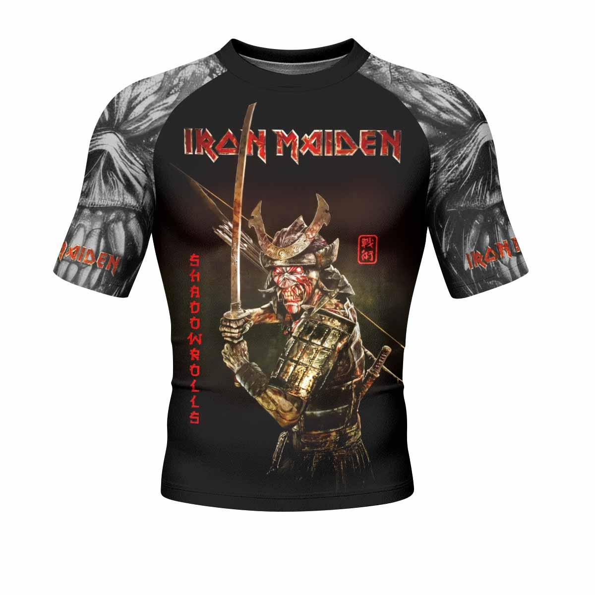 Iron Maiden Samurai Men's Rash Guard Short Sleeve - front view mockup
