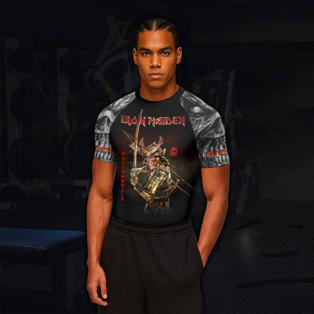 Iron Maiden Samurai Men's Rash Guard Short Sleeve - lifestyle view