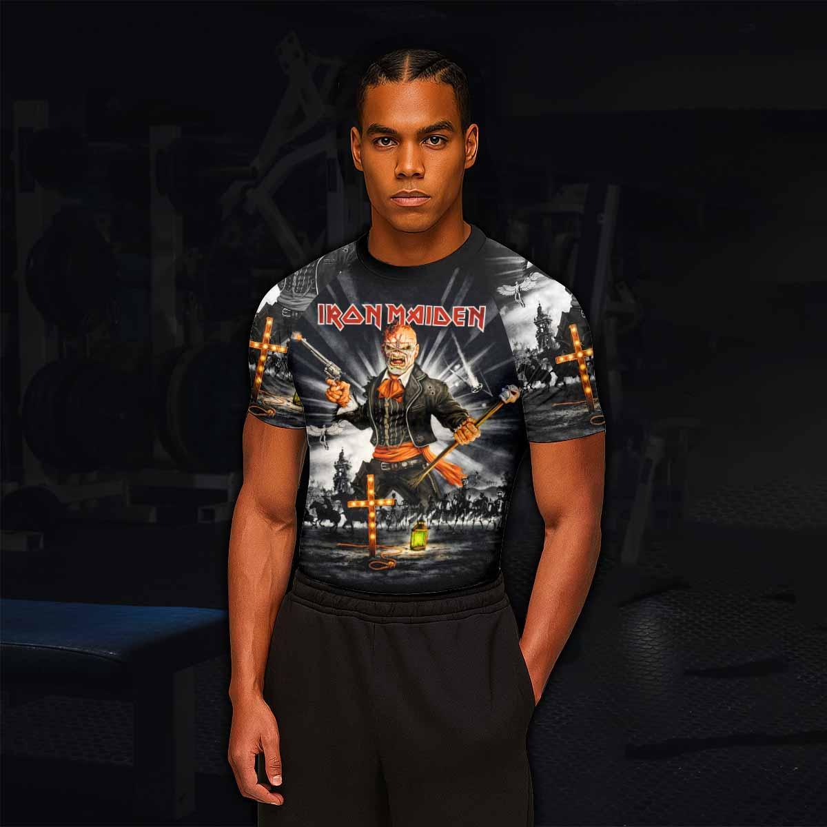 Iron Maiden Nights Of The Dead Men's Rash Guard Short Sleeve - lifestyle view