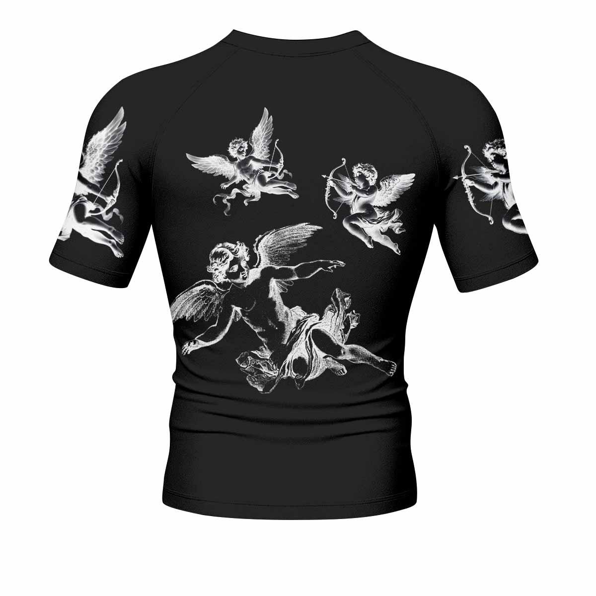 Angels of Solace Men's Rash Guard Short Sleeve - back view mockup