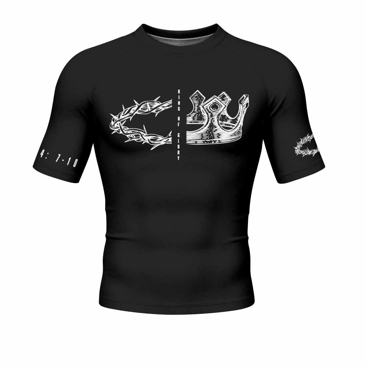 The King of Glory Men's Rash Guard Short Sleeve - front view mockup