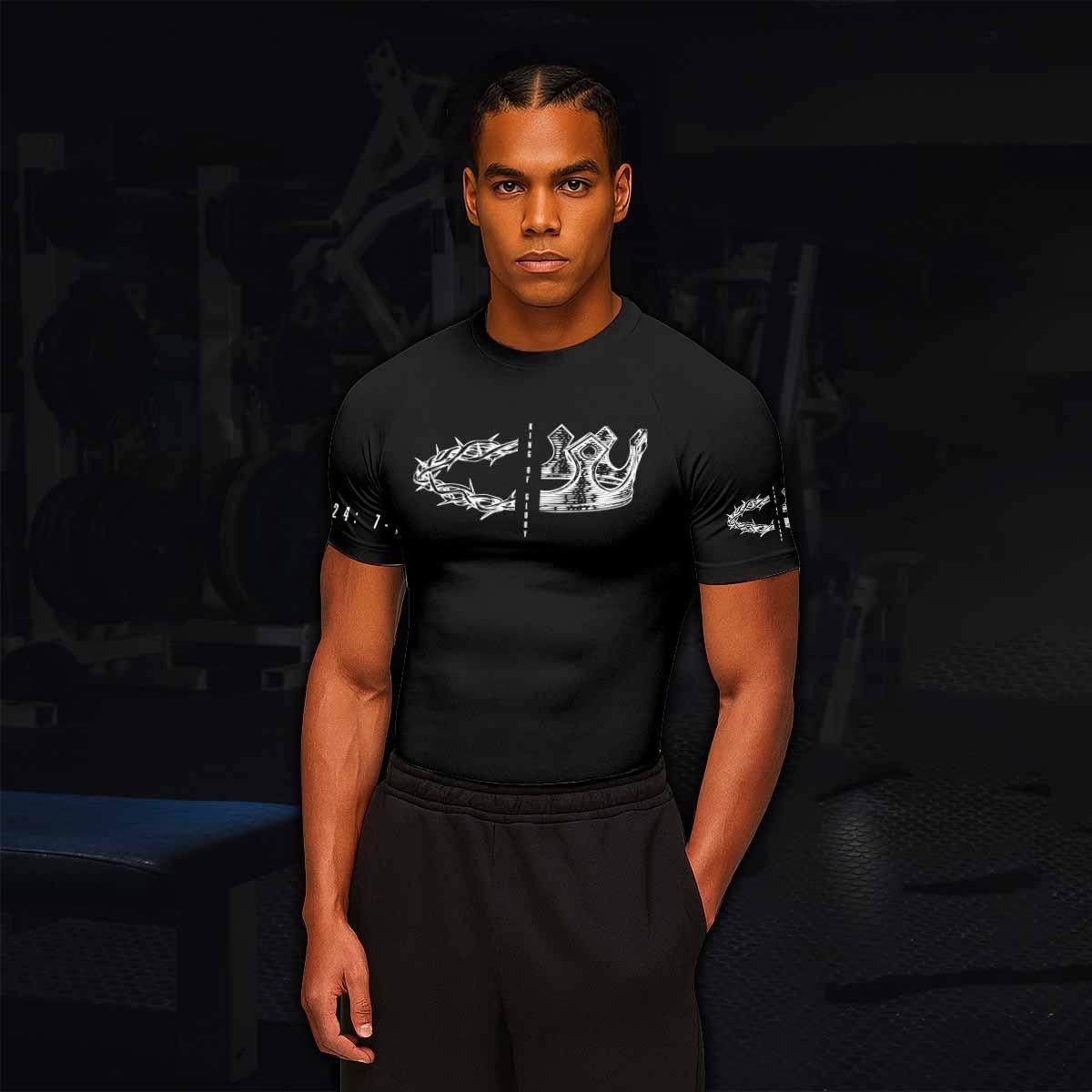 The King of Glory Men's Rash Guard Short Sleeve - lifestyle view