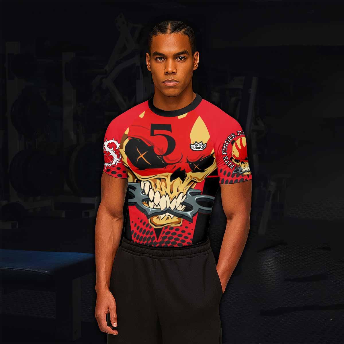 Five Finger Death Punch 5FDP Men's Rash Guard Short Sleeve - lifestyle view