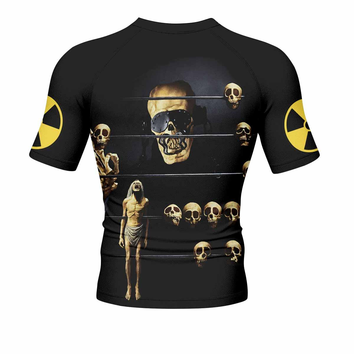 Megadeth Prison of Flesh Men's Rash Guard Short Sleeve - back view mockup