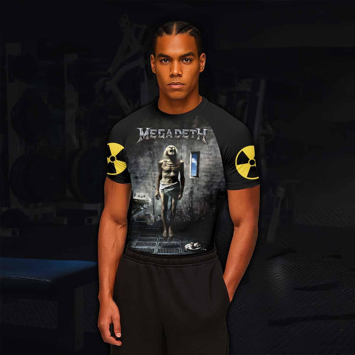 Megadeth Prison of Flesh Men's Rash Guard Short Sleeve - lifestyle view