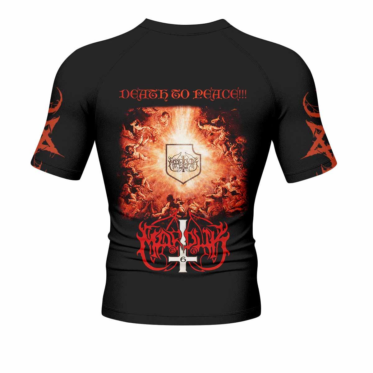 Marduk Heaven Shall Burn Men's Rash Guard Short Sleeve - back view mockup