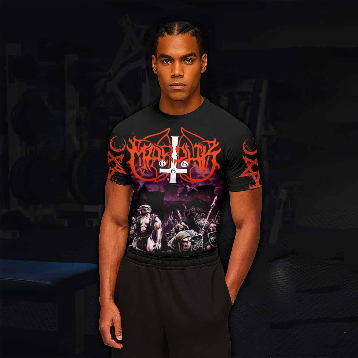 Marduk Heaven Shall Burn Men's Rash Guard Short Sleeve - lifestyle view