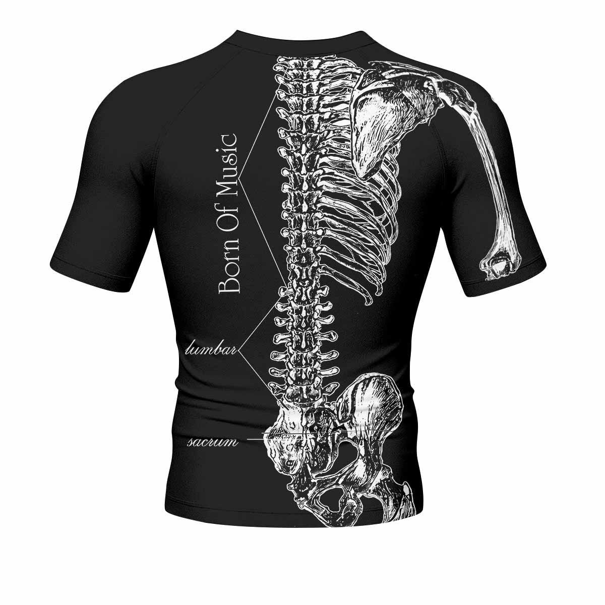 Faith In Chaos Skeleton Men's Rash Guard Short Sleeve - back view mockup