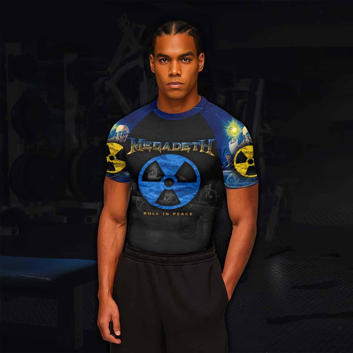 Megadeth Roll In Peace Men's Rash Guard Short Sleeve - lifestyle view