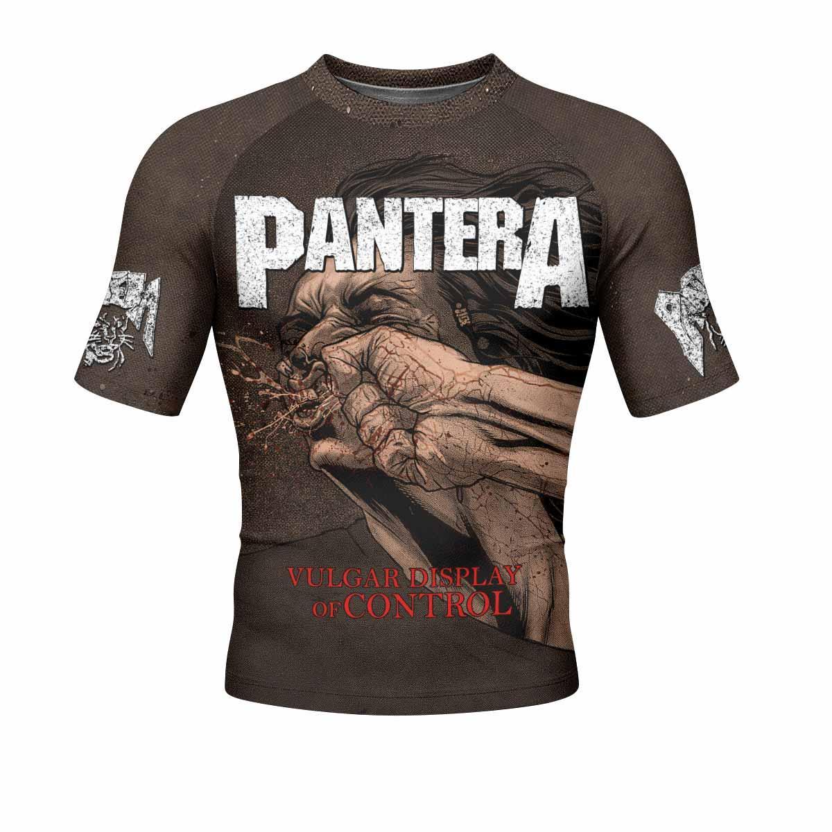 Pantera Vulgar Display Of Control Men's Rash Guard Short Sleeve - front view mockup