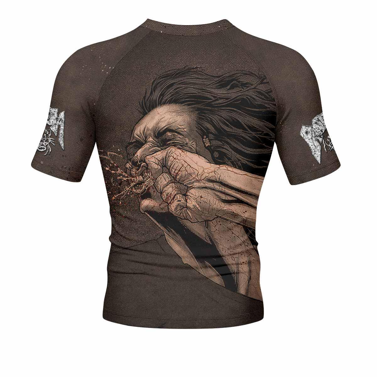 Pantera Vulgar Display Of Control Men's Rash Guard Short Sleeve - back view mockup