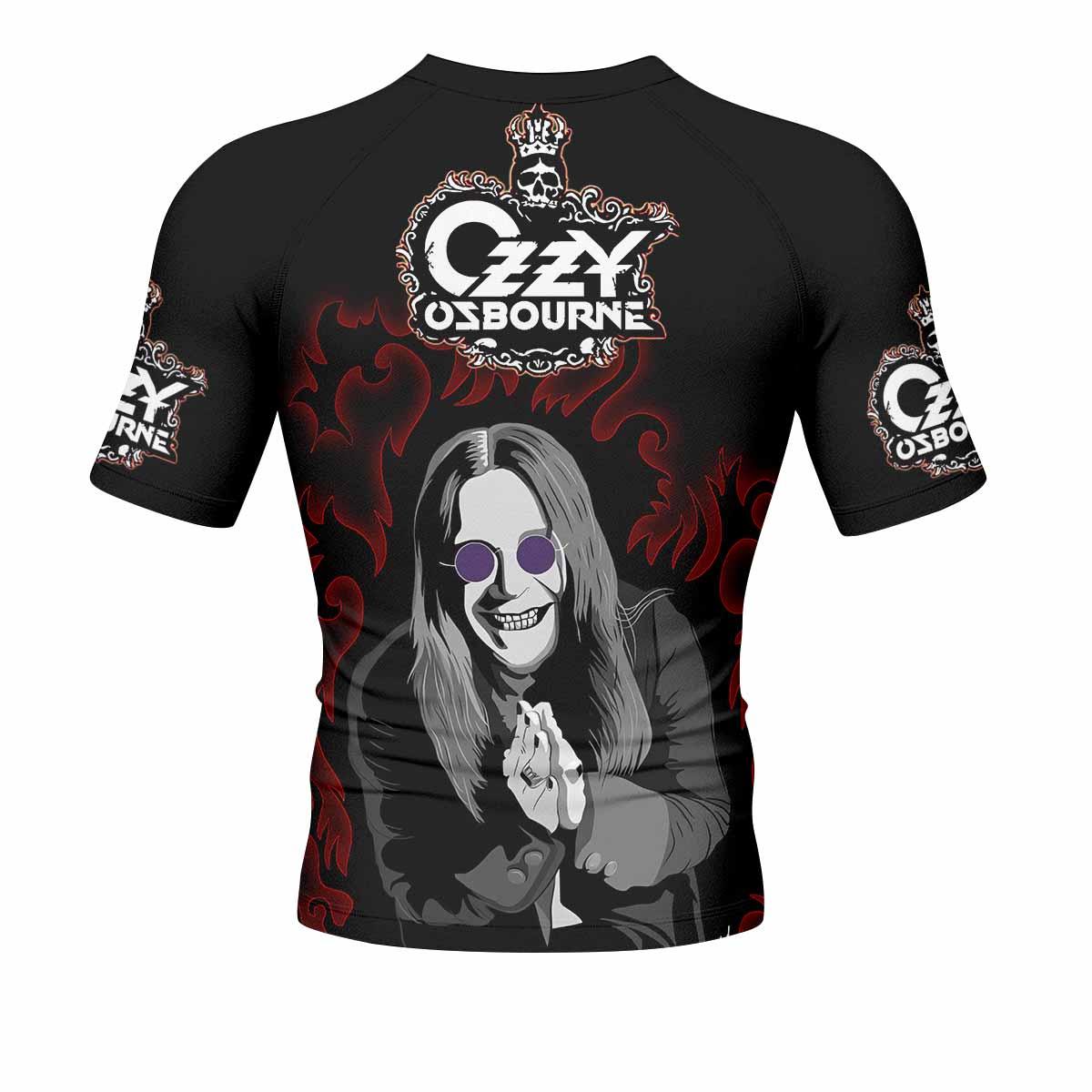 Ozzy Osbourne Men's Rash Guard Short Sleeve - back view mockup