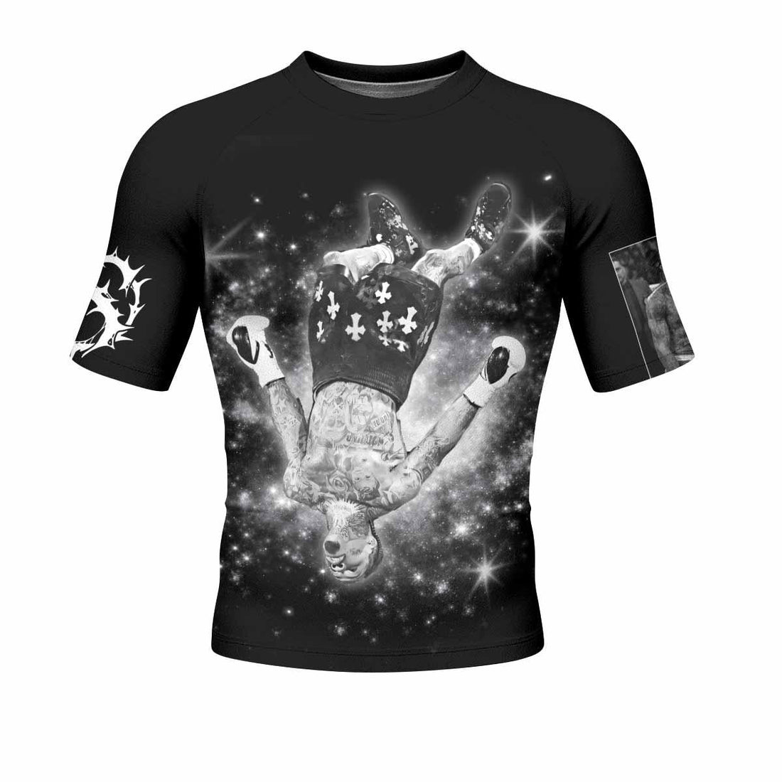 Gervonta Tank Davis Flip Men's Rash Guard Short Sleeve - front and back view