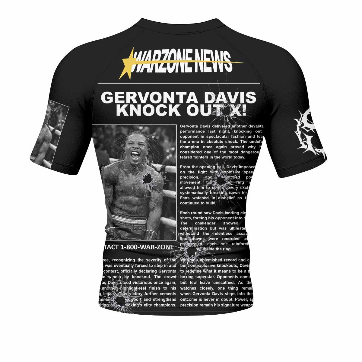 Gervonta Tank Davis Flip Men's Rash Guard Short Sleeve - back view mockup
