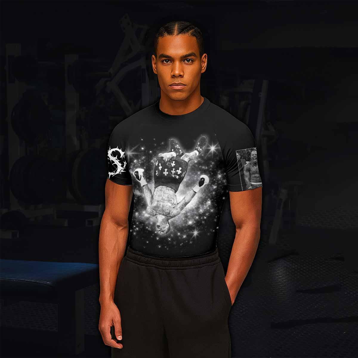 Gervonta Tank Davis Flip Men's Rash Guard Short Sleeve - lifestyle view