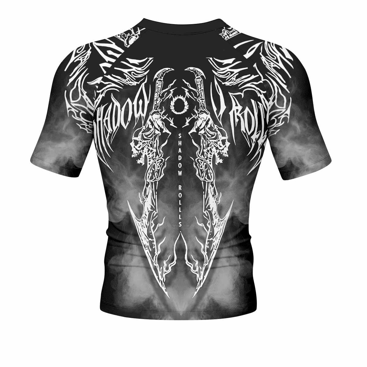 Wraith of the Abyss Men's Rash Guard Short Sleeve - back view mockup