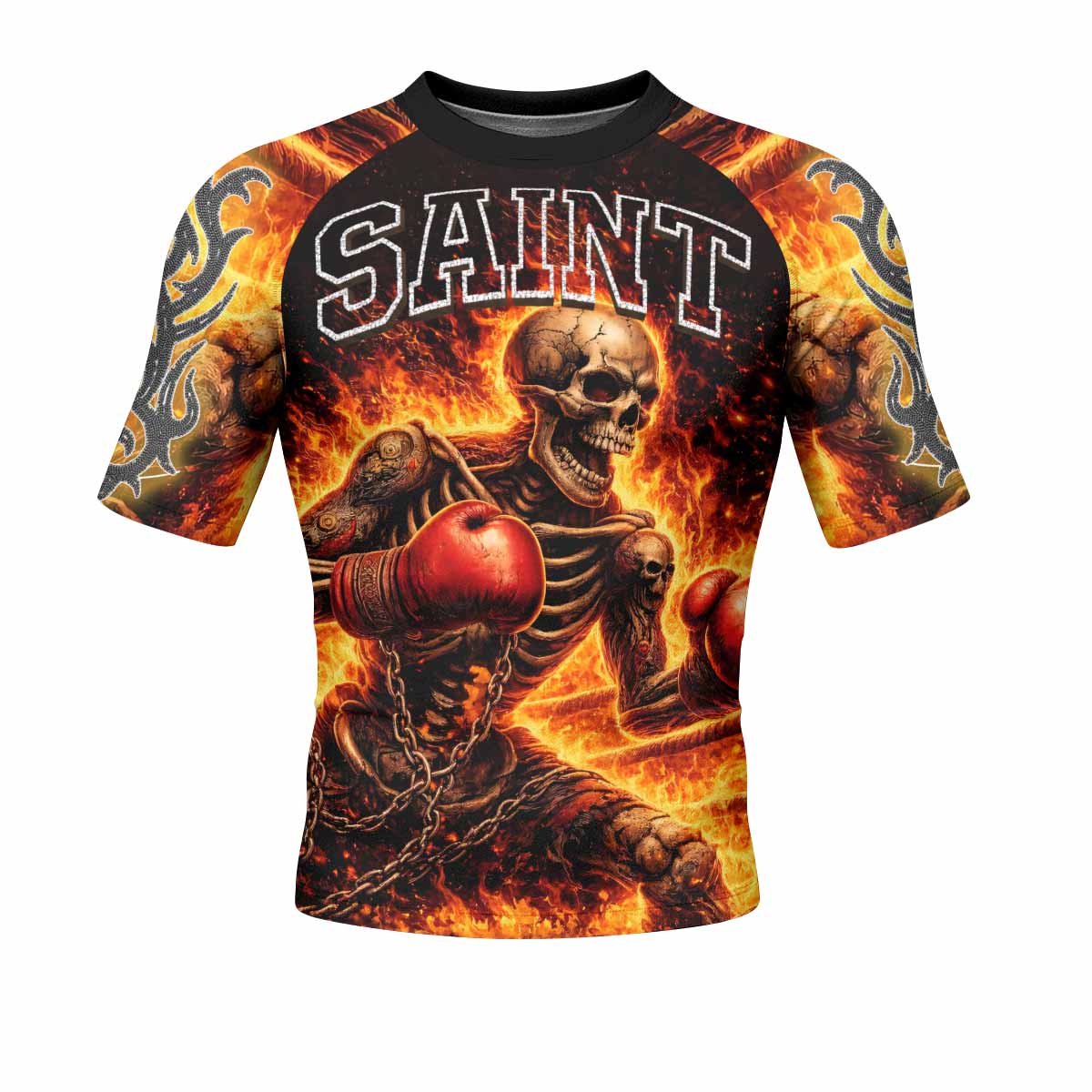 Saint King of Kings Men's Rash Guard Short Sleeve - front view mockup