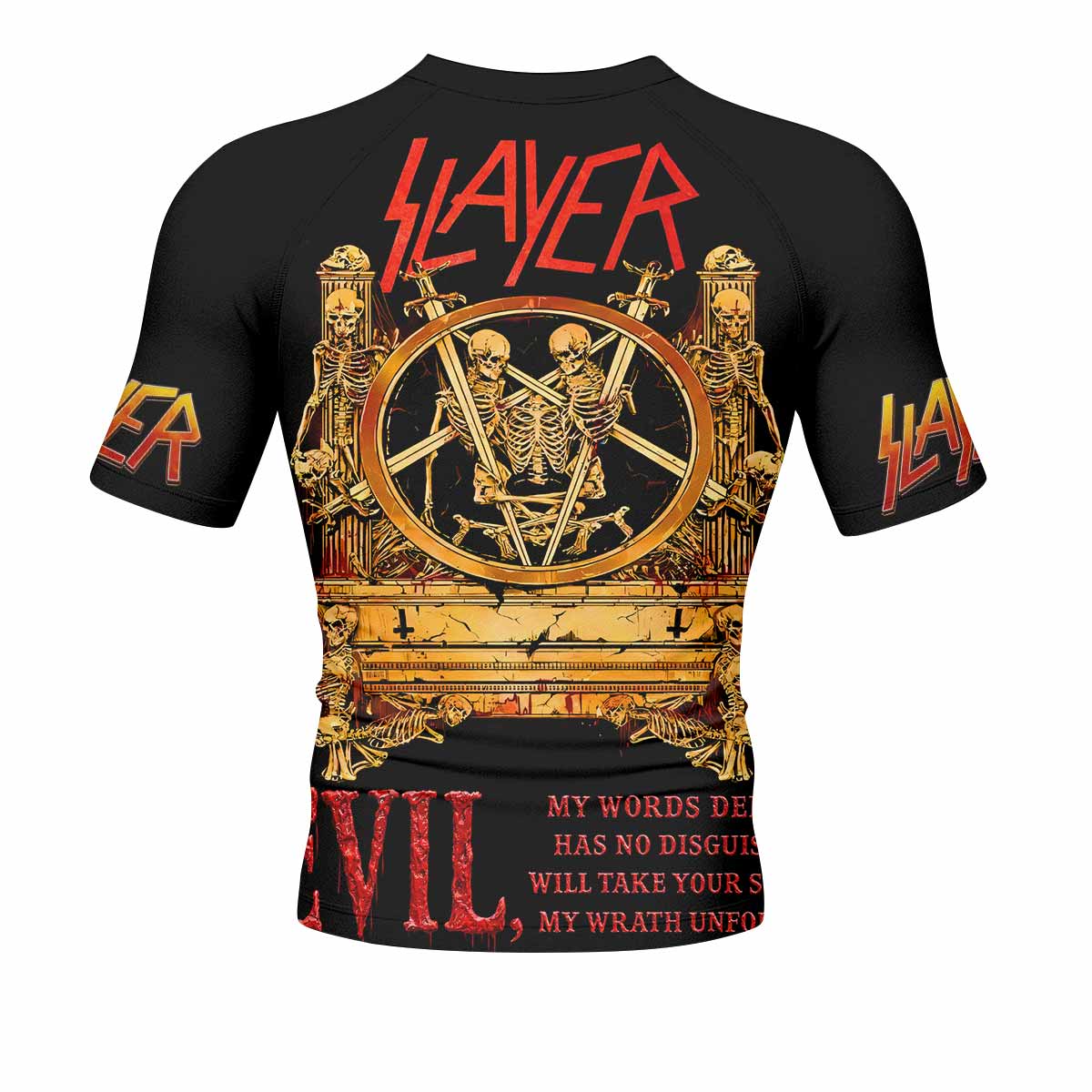Slayer South Of Heaven Men's Rash Guard Short Sleeve - back view mockup