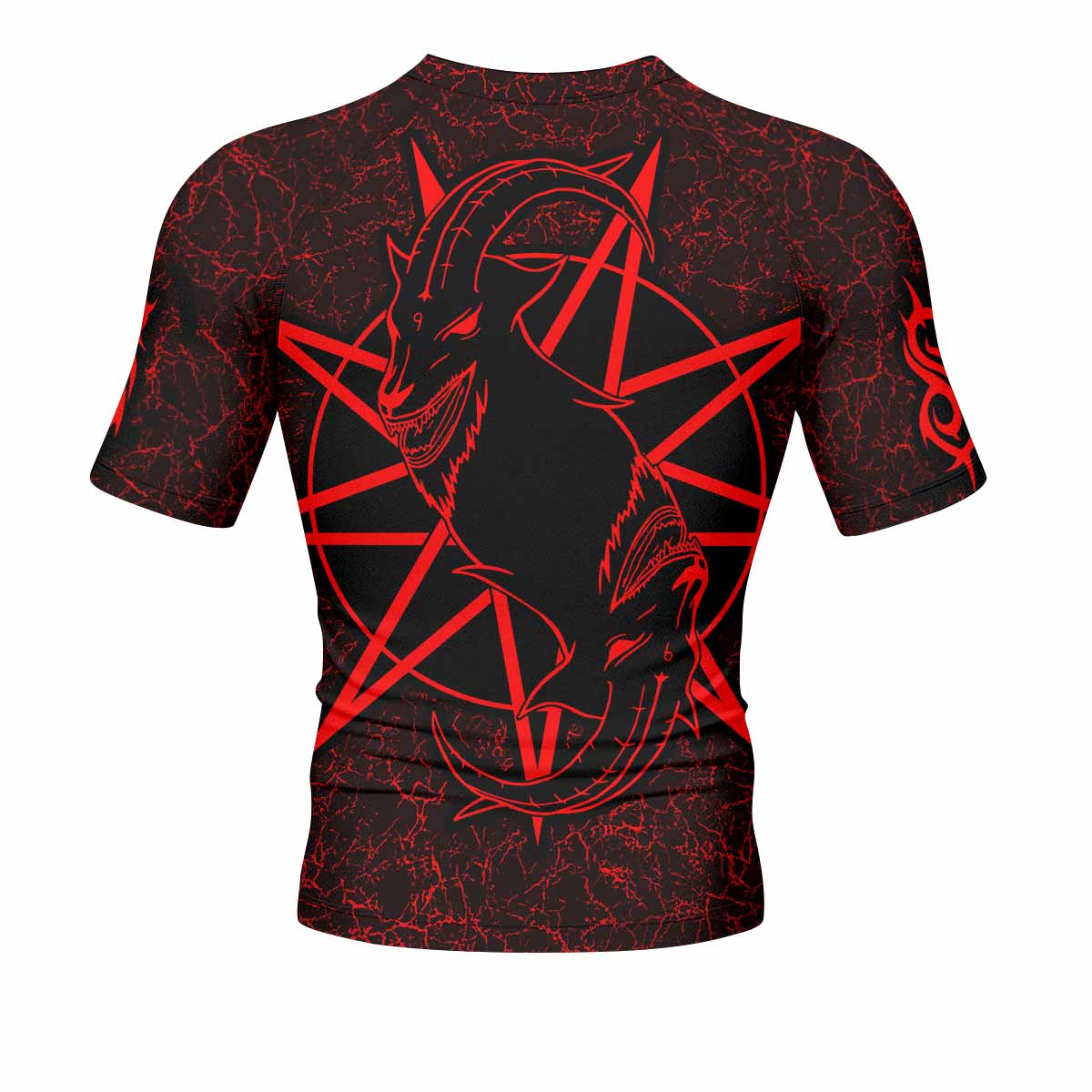 Slipknot Rotting Goat Men's Rash Guard Short Sleeve - back view mockup