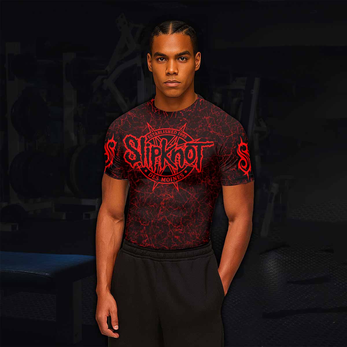 Slipknot Rotting Goat Men's Rash Guard Short Sleeve - lifestyle view