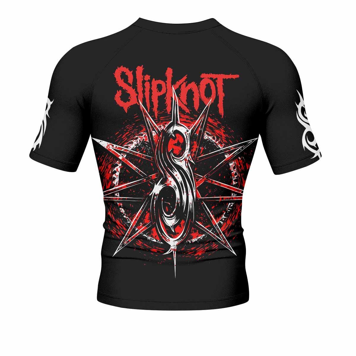 Slipknot Crimson Ribcage Men's Rash Guard Short Sleeve - back view mockup