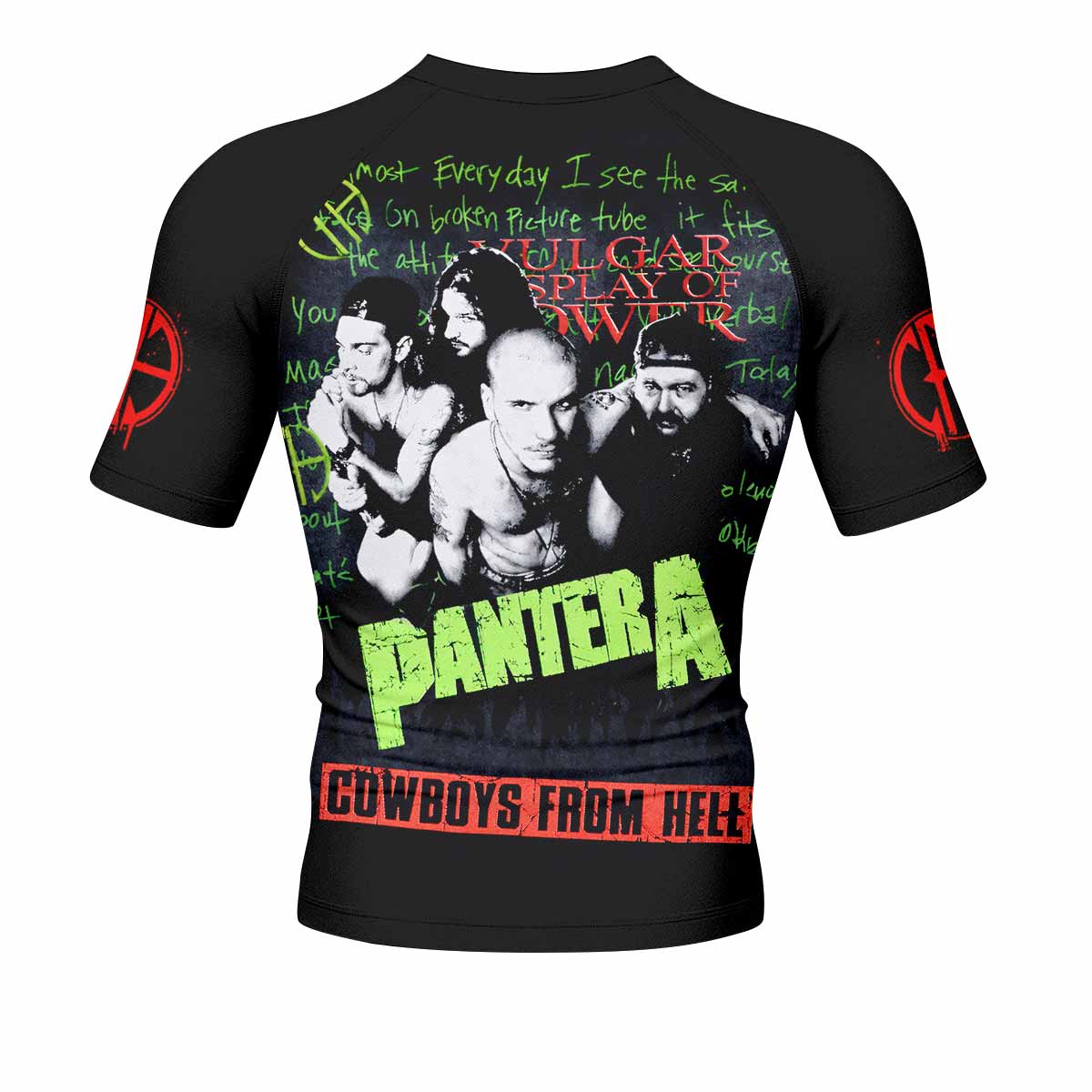 Pantera Cowboys From Hell Men's Rash Guard Short Sleeve - back view mockup