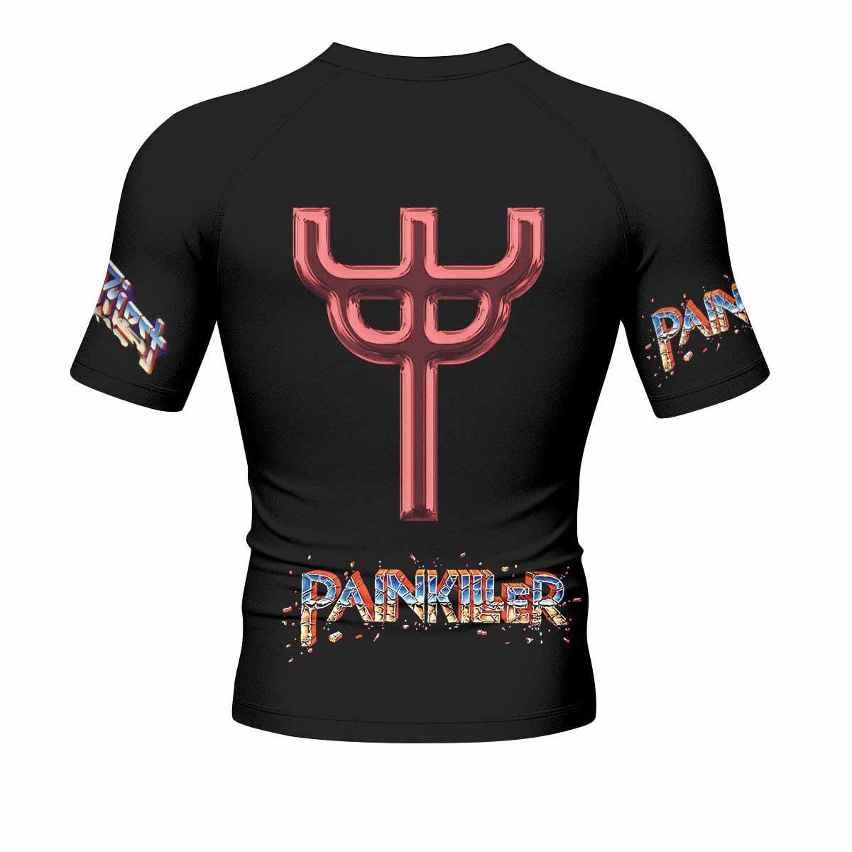 Judas Priest Painkiller Men's Rash Guard Short Sleeve - back view mockup