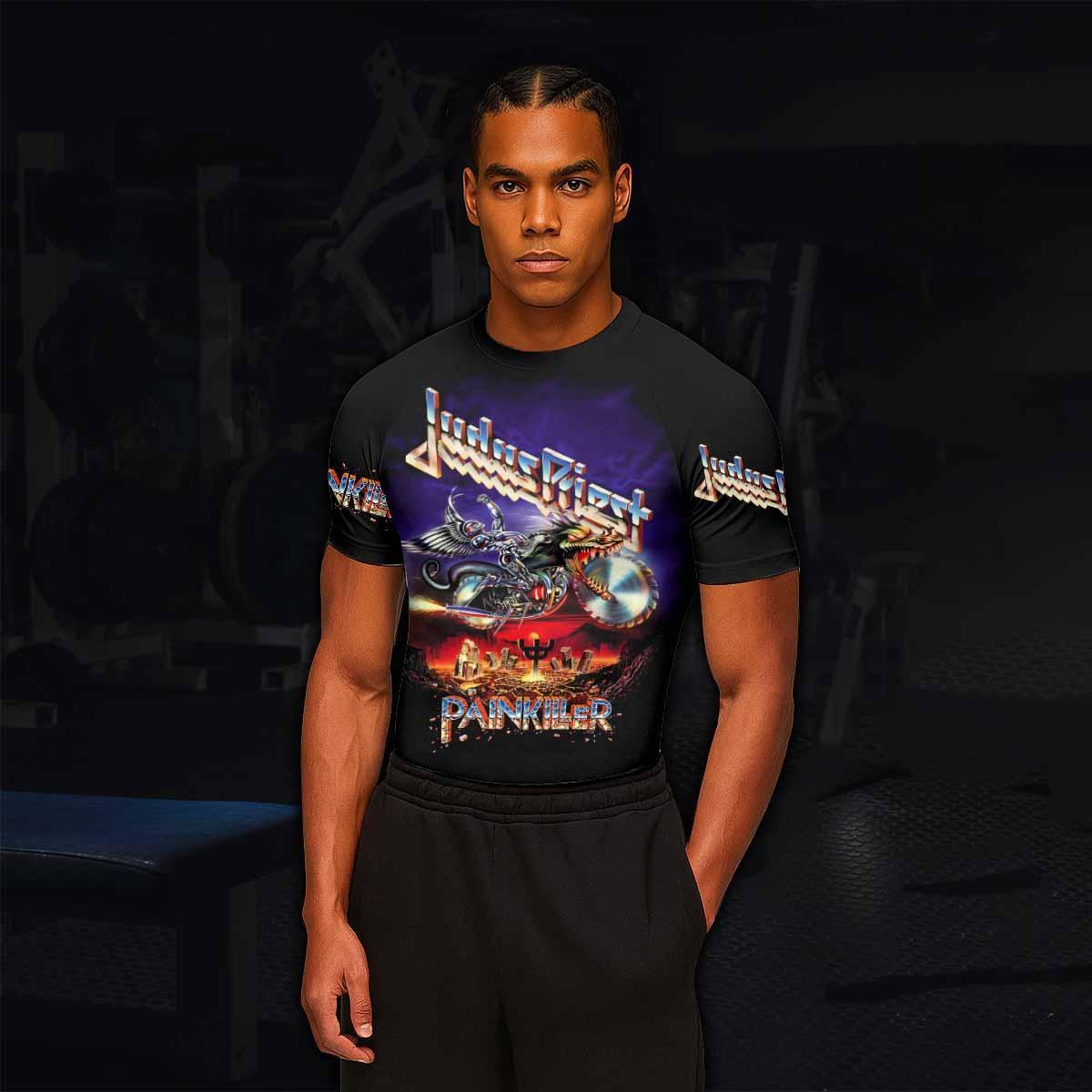 Judas Priest Painkiller Men's Rash Guard Short Sleeve - lifestyle view