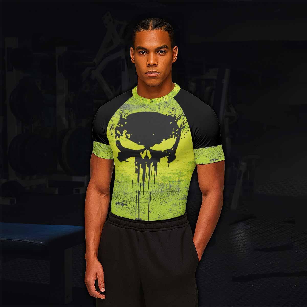The Punisher Skull Men's Rash Guard Short Sleeve - lifestyle view