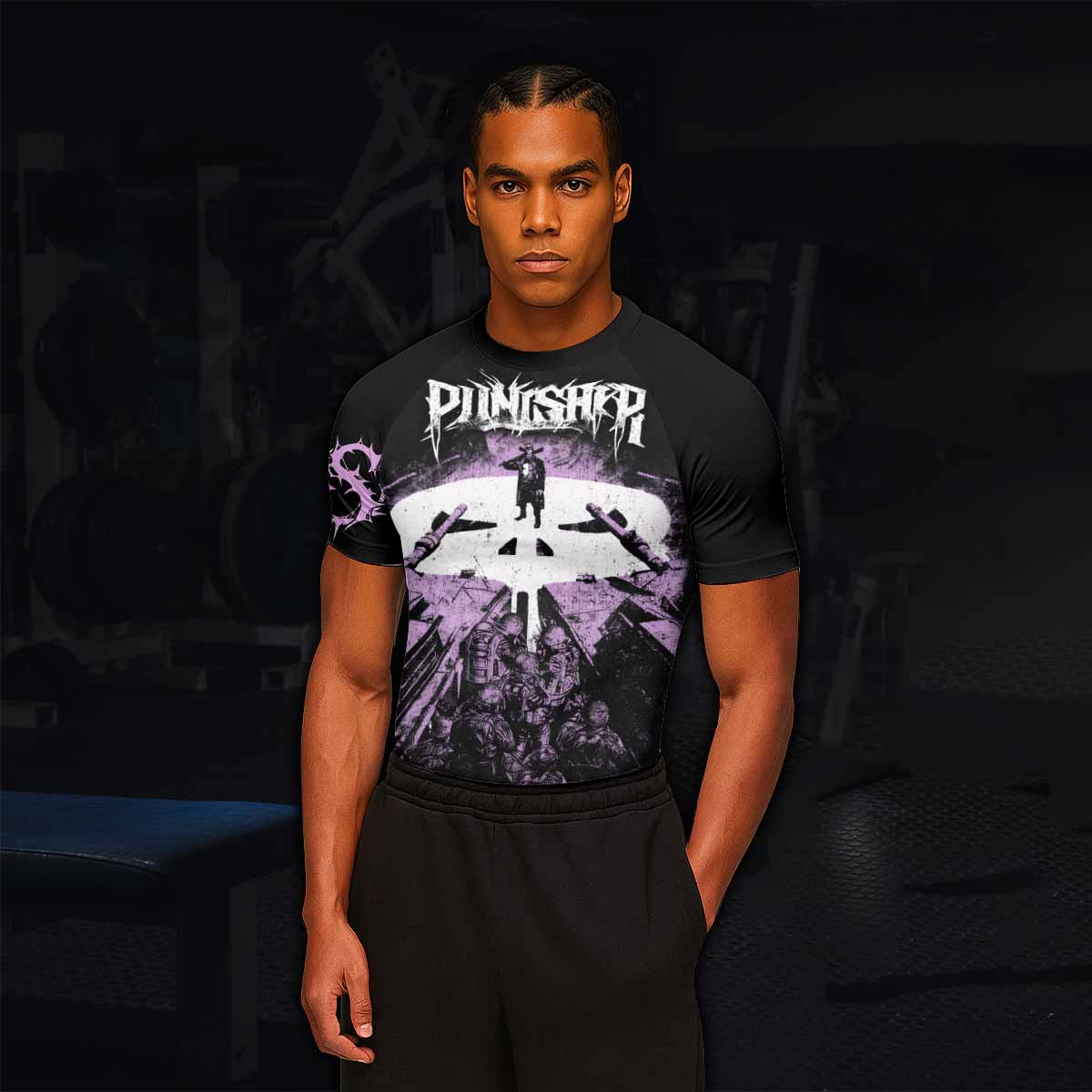 Punisher Final Verdict Men's Rash Guard Short Sleeve - lifestyle view