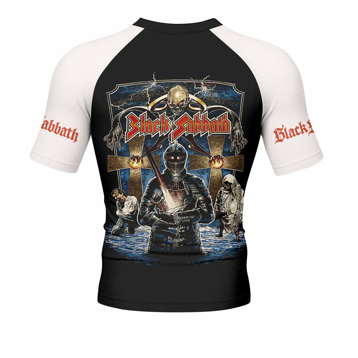 Black Sabbath Live Evil Men's Rash Guard Short Sleeve - back view mockup