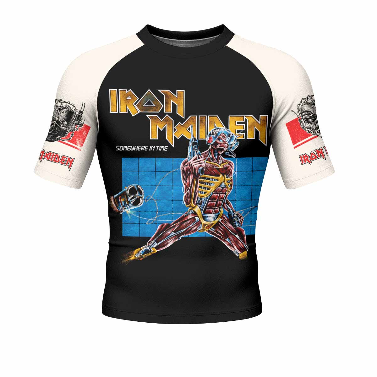 Iron Maiden Live After Death Men's Rash Guard Short Sleeve - front view mockup