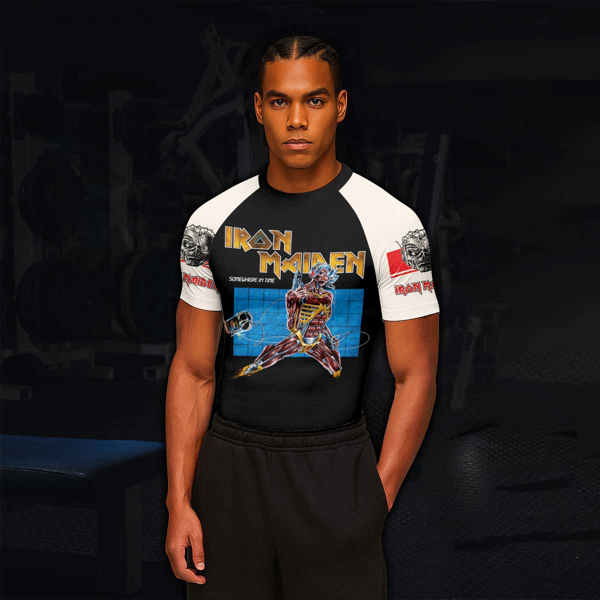Iron Maiden Live After Death Men's Rash Guard Short Sleeve - lifestyle view