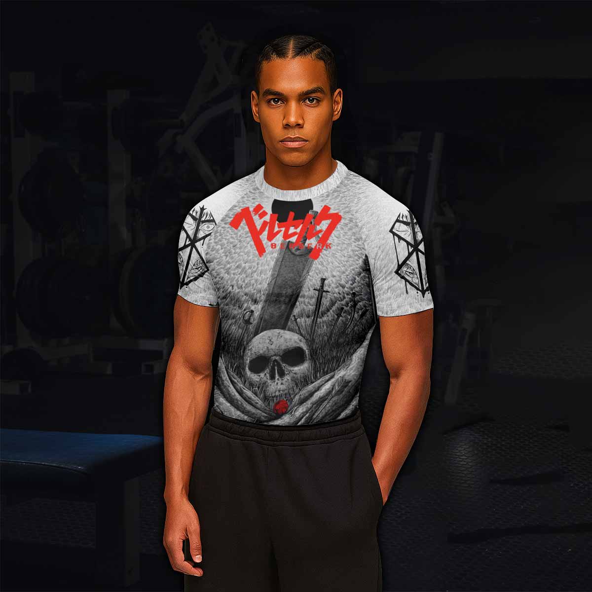 Berserk Eclipse Men's Rash Guard Short Sleeve - lifestyle view