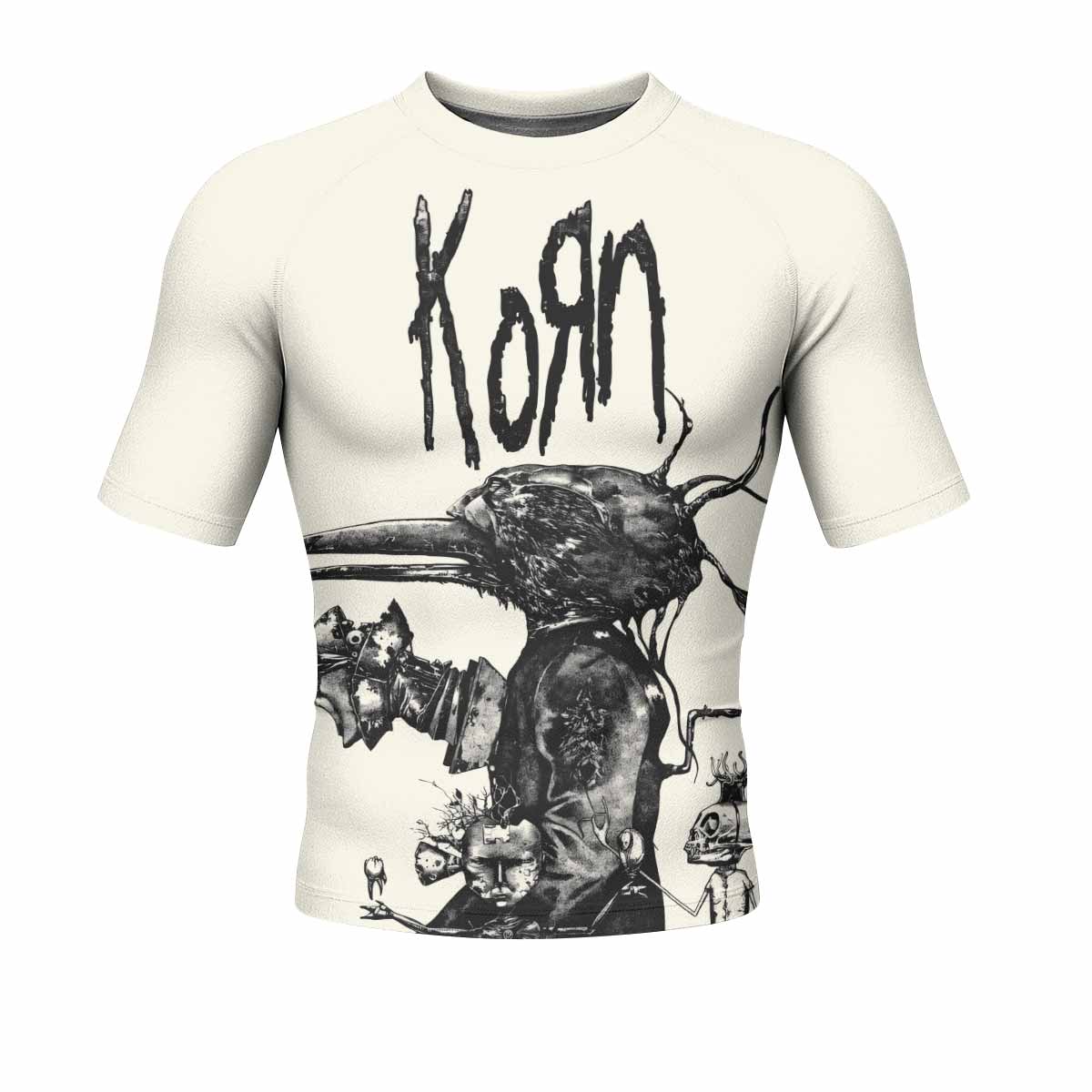 Korn Eye Of Heart Men's Rash Guard Short Sleeve - front view mockup