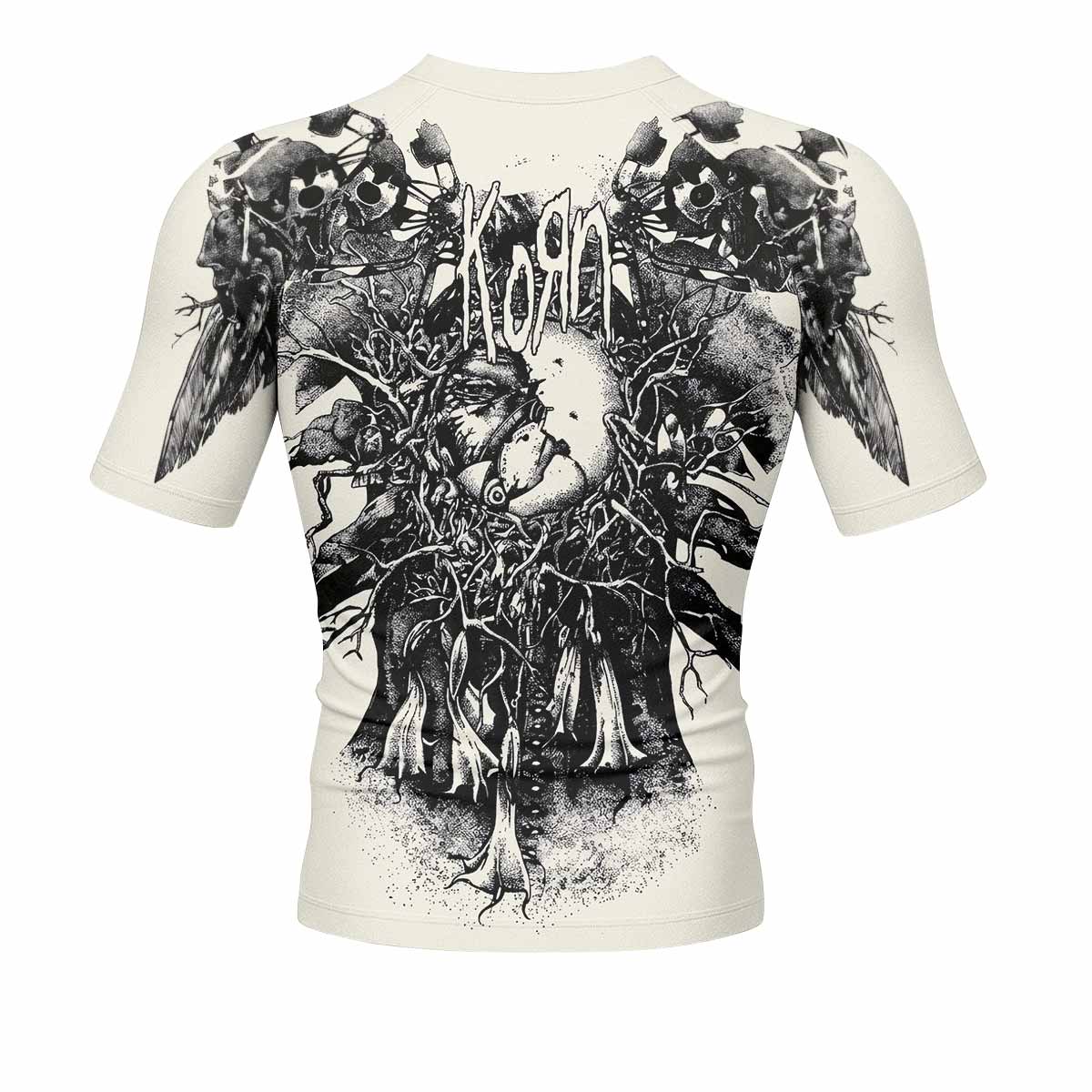 Korn Eye Of Heart Men's Rash Guard Short Sleeve - back view mockup