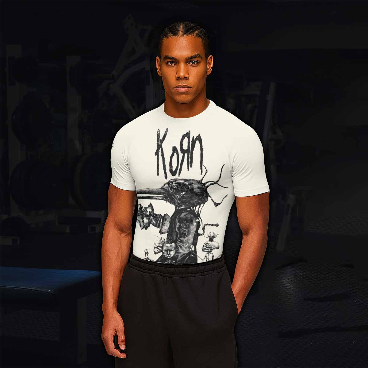 Korn Eye Of Heart Men's Rash Guard Short Sleeve - lifestyle view
