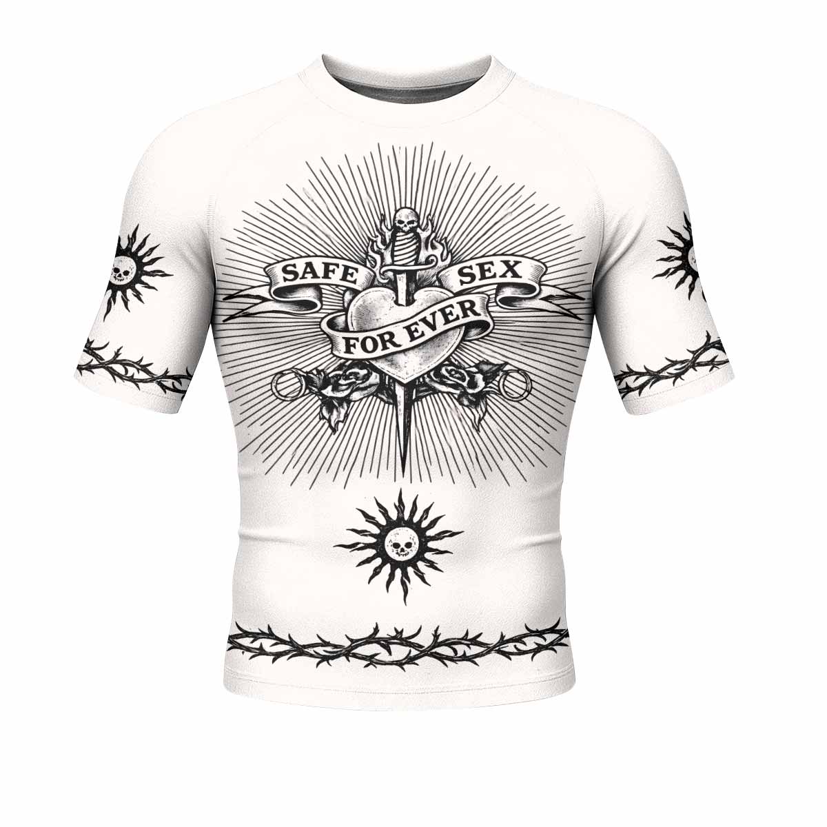Dragon Tattoo Men's Rash Guard Short Sleeve - front view mockup