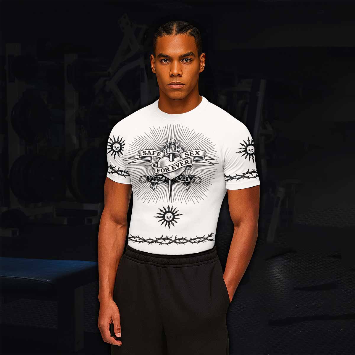 Dragon Tattoo Men's Rash Guard Short Sleeve - lifestyle view
