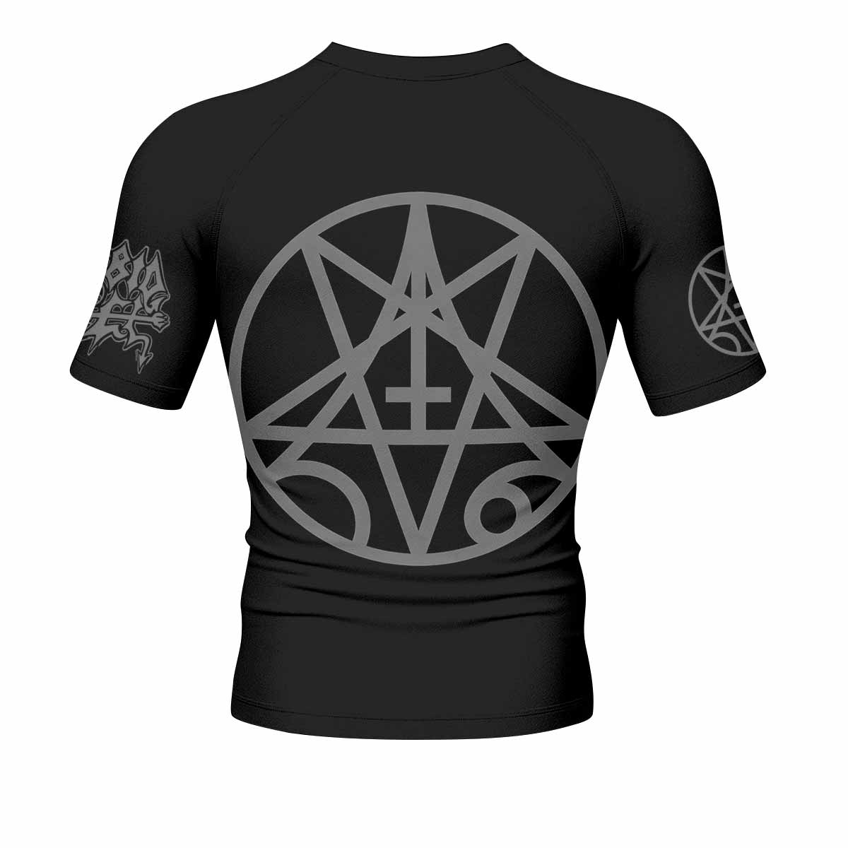 Morbid Angel Unholy Blasphemies Men's Rash Guard Short Sleeve - back view mockup