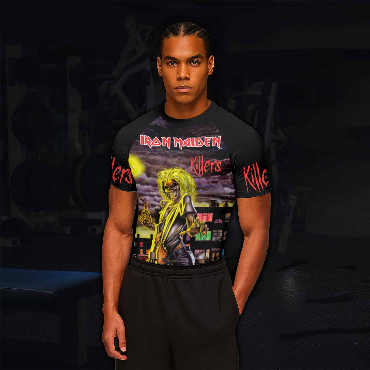 Killers Iron Maiden Men's Rash Guard Short Sleeve - lifestyle view