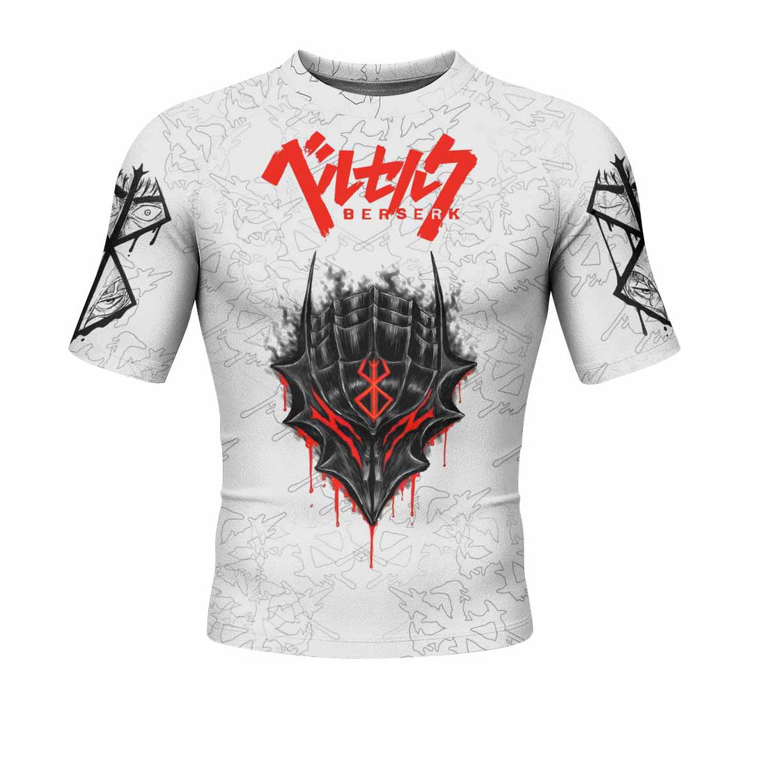 Berserk Berserker Armor Men's Rash Guard Short Sleeve - front and back view